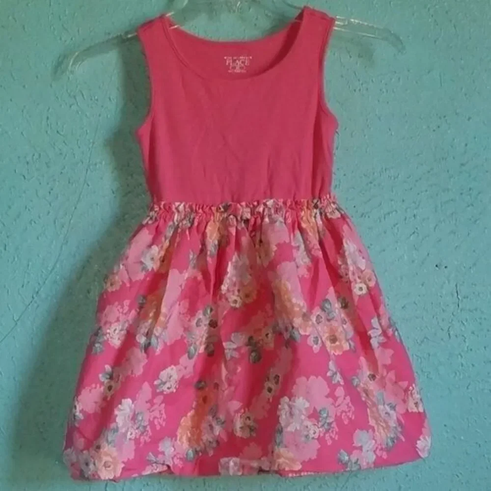 Dress The Children's Place Pink Floral Ribbed Tank SLEEVELESS Youth Kids Girls 5